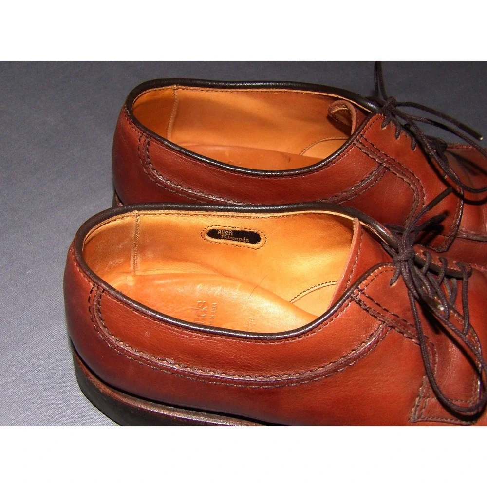 ALLEN EDMONDS Brown Leather Split Toe‎ 3754 STOCKBRIDGE Oxford Shoes Men's 7